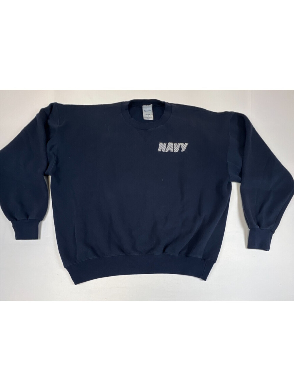 Soffe Men XL US Navy Sweatshirt Blue Fleece Crewneck Pullover Made In USA